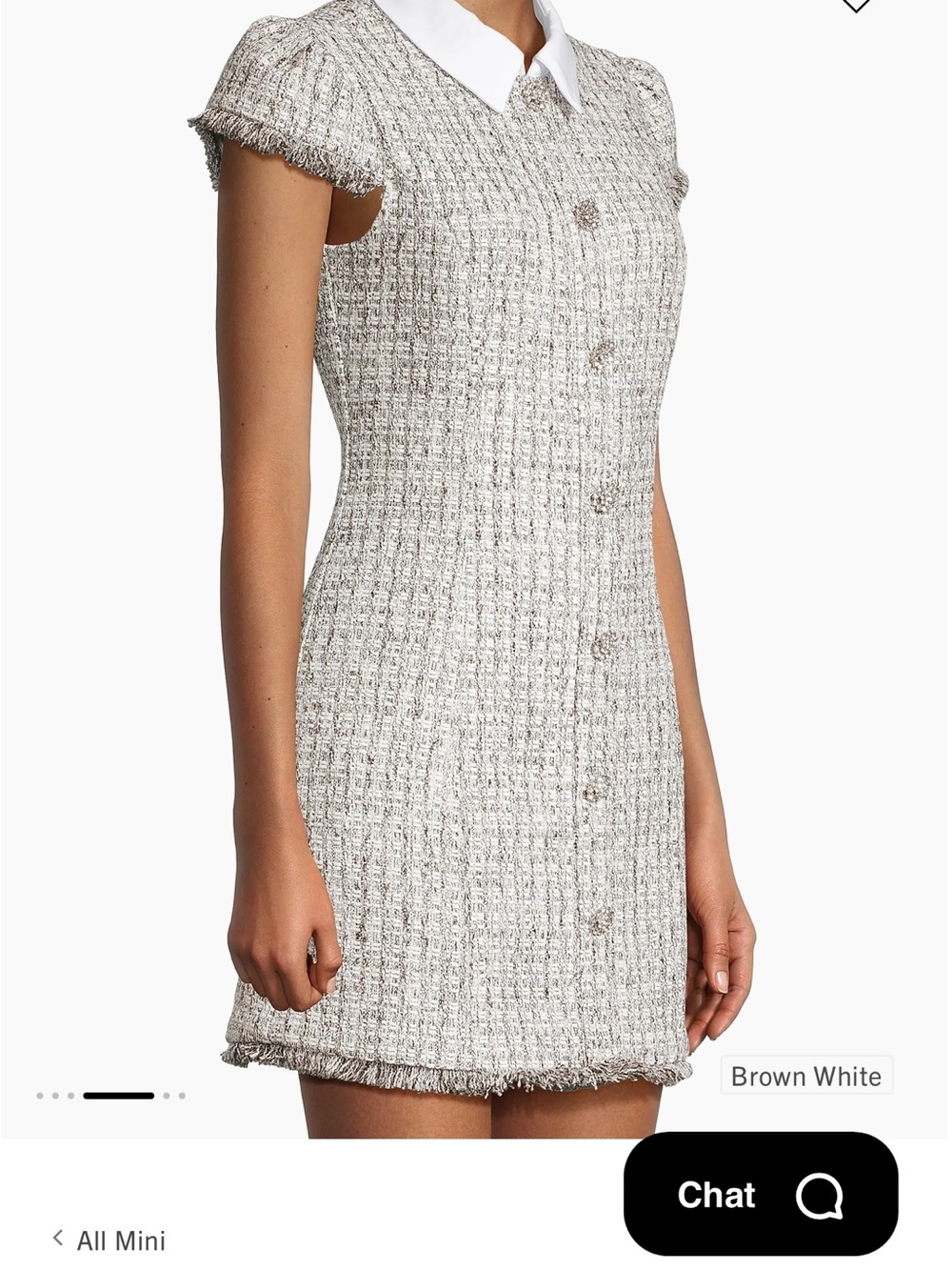 Likely Riello Cotton Tweed Minidress in Brown-White sz 12 - Picture 3 of 9